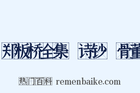 郑板桥全集·诗钞·骨董是什么意思的图片